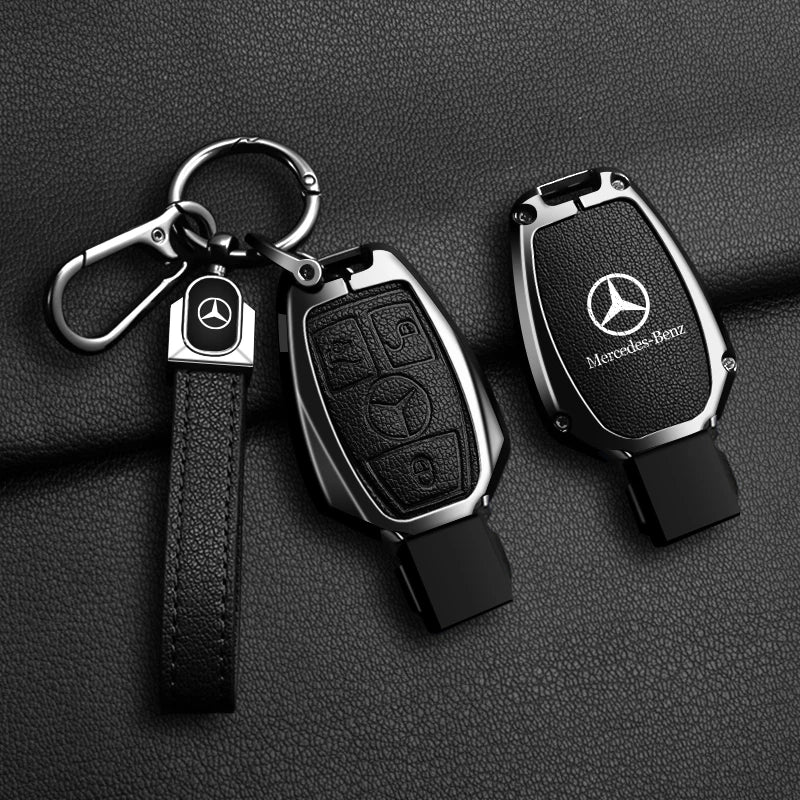 Leather Car Key Case Cover Holder Protector For Mercedes Benz A B C E Class GLS GLA GLK GLC CLS CLA AMG W204 W205 W212 W463 W176