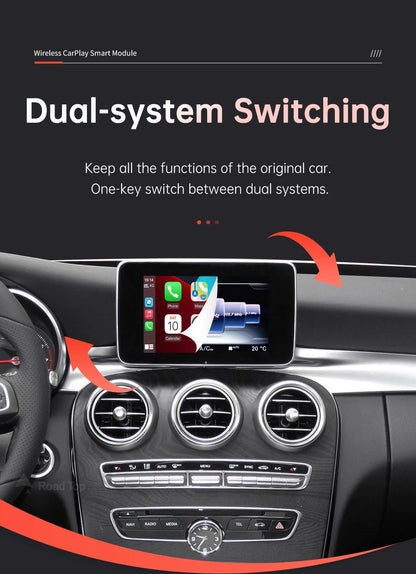 Wireless CarPlay Android Auto Decoder for Mercedes Benz GLC C-Class W205 2015-2018 with MirrorLink AirPlay Car Play Camera