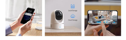 Caméra IP eufy Security Solo IndoorCam C24 Wifi 2K Audio bidirectionnel Caméra Wi-Fi Human Pet AI Fonctionne Assistants vocaux Vision nocturne