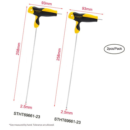 Stanley Extra Long T handle Allen keys Set 8mm 7mm 6mm 5mm 4mm 3mm 2.5mm 2mm Hexagonal Key Ball Tips Professional Screwdriver