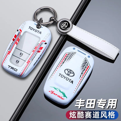 Racing Style Design Car Key Case Key Auto Accessory For Toyota CHR Prado 2017 2018 Prius Camry Corolla RAV4 2017 2018 2019 2020