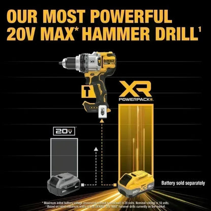 DEWALT DCD1007 20V MAX Brushless 1/2 in. 3-Speed Hammer Drill ANTI-ROTATION Cordless Electric Hammer Dewalt Power Tools DCD1007B