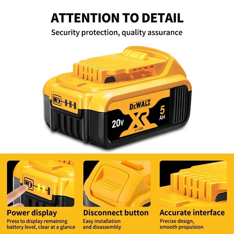 Genuine Dewalt battery, power tool battery, DCB200MAX, DCB606, DCB205, DCB206, DCB209, DCB182, 20V, 60V, 5000mAh