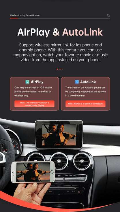 Wireless CarPlay Android Auto Decoder for Mercedes Benz GLC C-Class W205 2015-2018 with MirrorLink AirPlay Car Play Camera