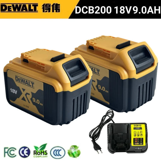 Baterie reîncărcabilă cu litiu DEWALT 18V 9000mAH Șurubelniță electrică compactă fără perii Burghiu manual Burghiu cu impact DCB206 DCB205 DCB