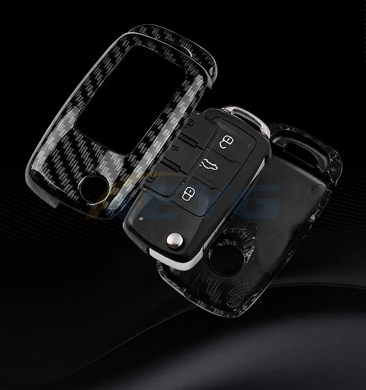 ABS Carbon Fiber Car Key Case Cover For VW Volkswagen Polo Tiguan Passat B5 B6 B7 Golf 4 5 6 MK6 Jetta Lavida For Skoda Octavia