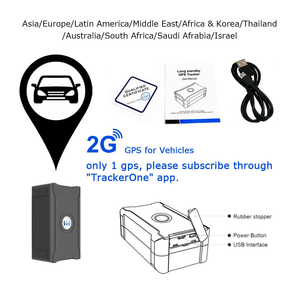 Traceur GPS de précision de 5 m Suivi automatique à distance du véhicule Antivol Convient aux voitures Camions Motos Moyennant des frais