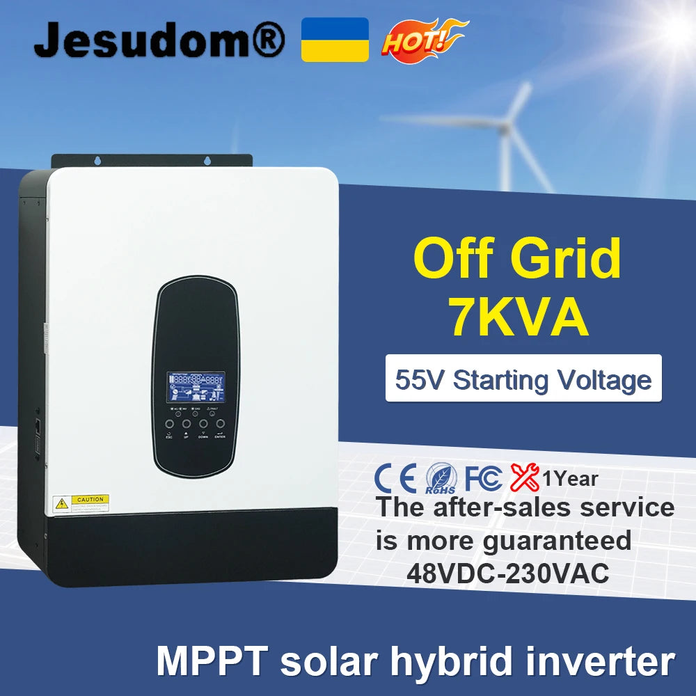 SP Hybrid Solar Inverter 7KW MPPT 48V Pure Sine Wave Inverter 230VAC Max PV 450V Build in 110A MPPT Charger Controller