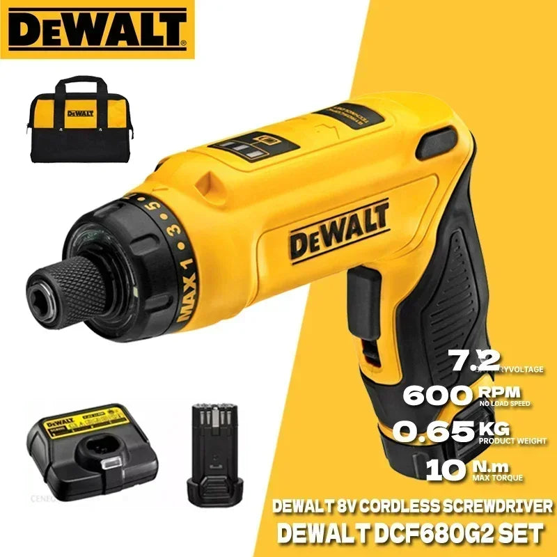 DEWALT DCF680G2 Șurubelniță fără fir 8V MAX* Set de șurubelnițe giroscopice Mâner Unelte electrice cu impact fără fir reîncărcabile