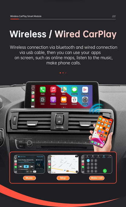 Wireless CarPlay Android Auto pentru BMW Seria 1 2 3 4 5 6 7