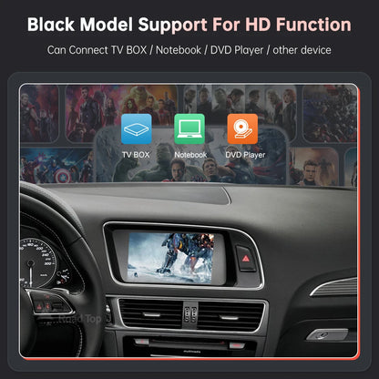 Road Top Wireless Carplay Module For Audi Q5 2009-2017, with Android Auto Airplay Mirror Link USB Player Rear Camerm Functions