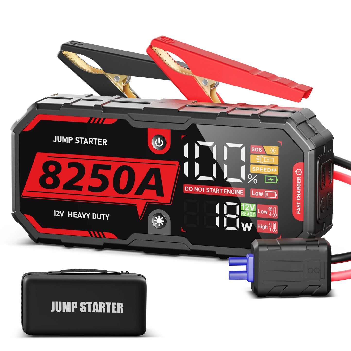 32000mAh Car Battery Jump Starter 12V Pro Portable Booster PD65w Battery Car 13L For Emergency Car Booster Starting Device