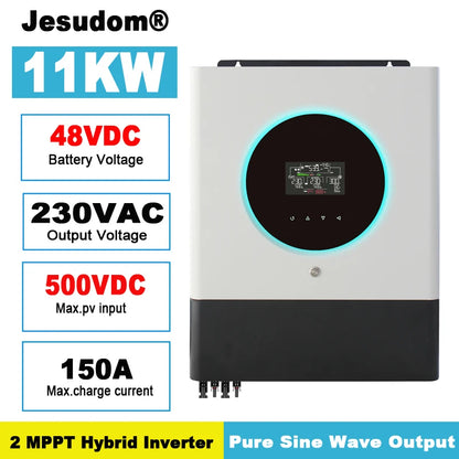 Invertor hibrid solar cu intrare 2 MPPT Max.11KW 48V 150A Încărcător PV WIFI încorporat Ieșire unde sinusoidală pură Suport paralel 230 VCA