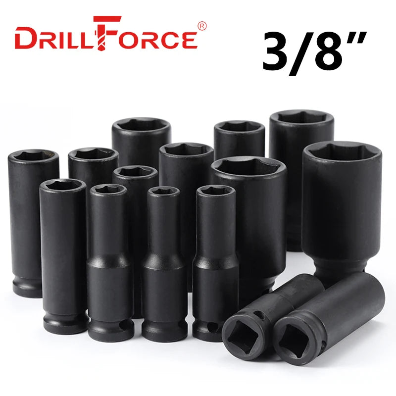 Clé à douille pneumatique à impact Drillforce 17-50 mm, tête Torx 12 points, adaptateur 3/4", clé à pneu pour voiture, camion, outil de réparation