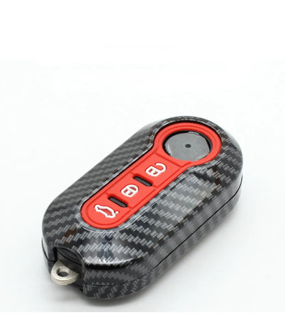 3 Buttons Carbon ABS Car  Folding Key Case Cover for Fiat Ducato 500 500L Panda Grande Punto Lancia Musa Remote Key Shell