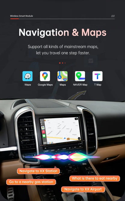 RoadTop Wireless CarPlay Android Auto pentru Porsche Boxster 718 Macan Cayman Cayenne 911/918 PCM3.0 3.1 2008-2015 cu Mirror Link