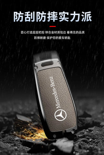 Leather Car Key Case Cover Holder Protector For Mercedes Benz A B C E Class GLS GLA GLK GLC CLS CLA AMG W204 W205 W212 W463 W176