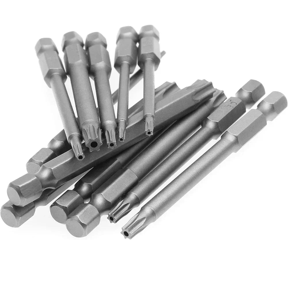 Ensemble d'embouts de tournevis magnétiques extra longs de 75 mm, 50/36 pièces, tête de sécurité 1/4, kit d'embouts de tournevis, ensemble d'embouts Torx Star Hex Spline