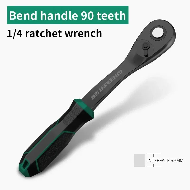 Multi-funtion Socket Wrench 1/4 3/8 1/2 Inch Ratchet Wrench Tool DIY Hand Tool Ratchet Handle Wrench  90-Tooth Drive Ratchet