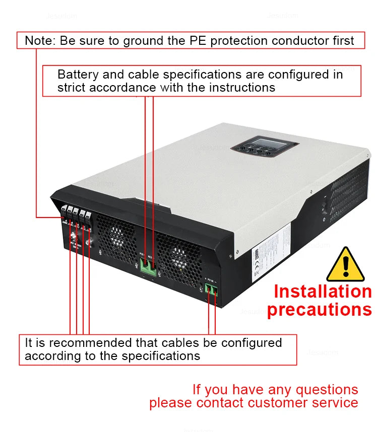 5.5KW 48VDC to 220VAC Solar Hybrid Inverter Pure Sine Wave 100A MPPT Solar Charge Controller with WIFI Can Work Without Battery