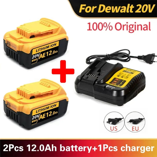 Baterie DCB200 20V Compatibilă cu scule electrice Dewalt 18V 12Ah unealtă electrică reîncărcabilă Baterii cu litiu 20V 18V 18v 12Ah