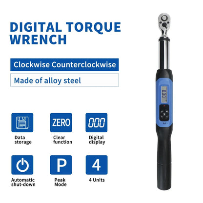 Shahe Tools Torque Wrench 1/4" 3/8" Adjustable Wrench Bidirectional Ratchet Head Torque Wrench Digital Hand Tools AWJ