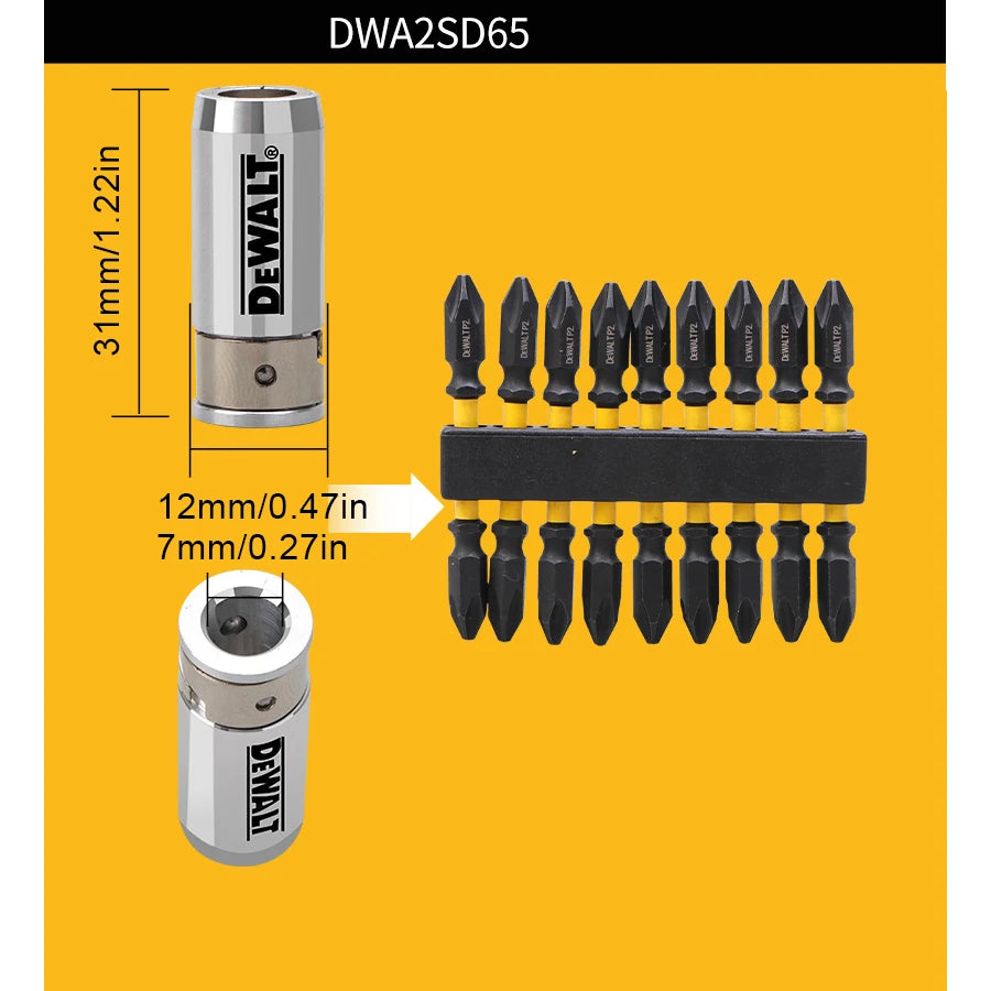 Set de găurit cu impact DEWALT DWA2SD65 cu magnetizator/demagnetizator PH2x65mm Biți de șurub Set de găurit Dewalt PH2 Accesorii pentru scule electrice