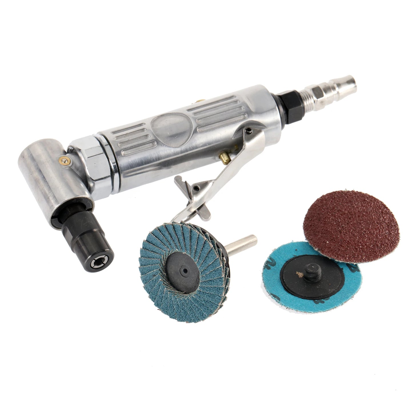 Mini 1/4 Air Angle Die Grinder 90 Degree Pneumatic Grinding Polisher Mill Engraving Machine Carving Tool Kit With Sanding Discs