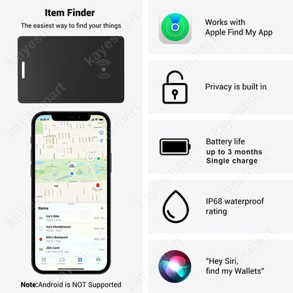 Suivi de charge sans fil Localisation Portefeuille Tracker Carte Localisateur GPS Étiquette intelligente iPhone Appareil Apple Find My APP Remplacement itag