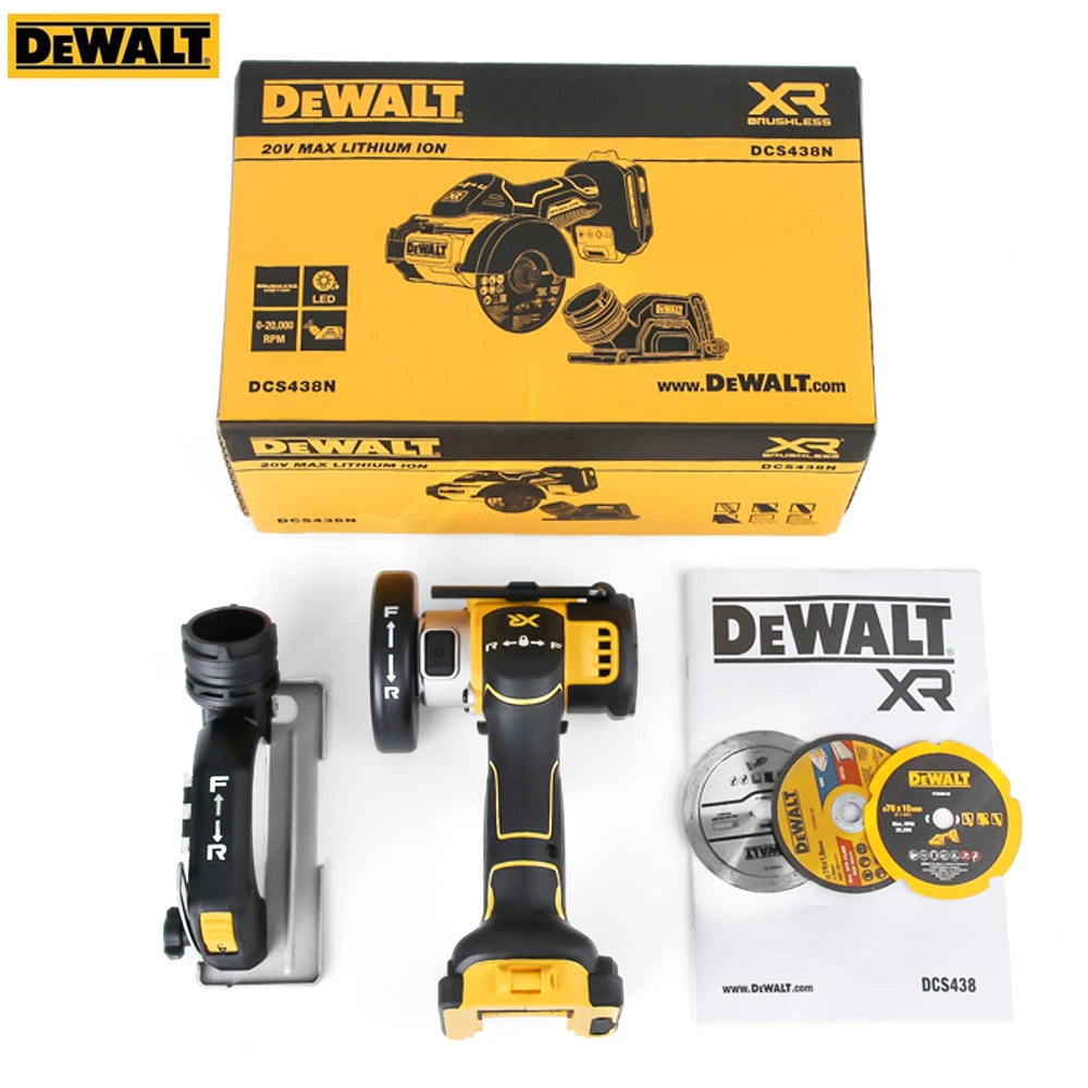 Dewalt DCS438 ferăstrău electric fără perii 20V baterie cu litiu reîncărcabilă fără fir 3in 76MM mâner Mașină de tăiat cu disc Unelte electrice