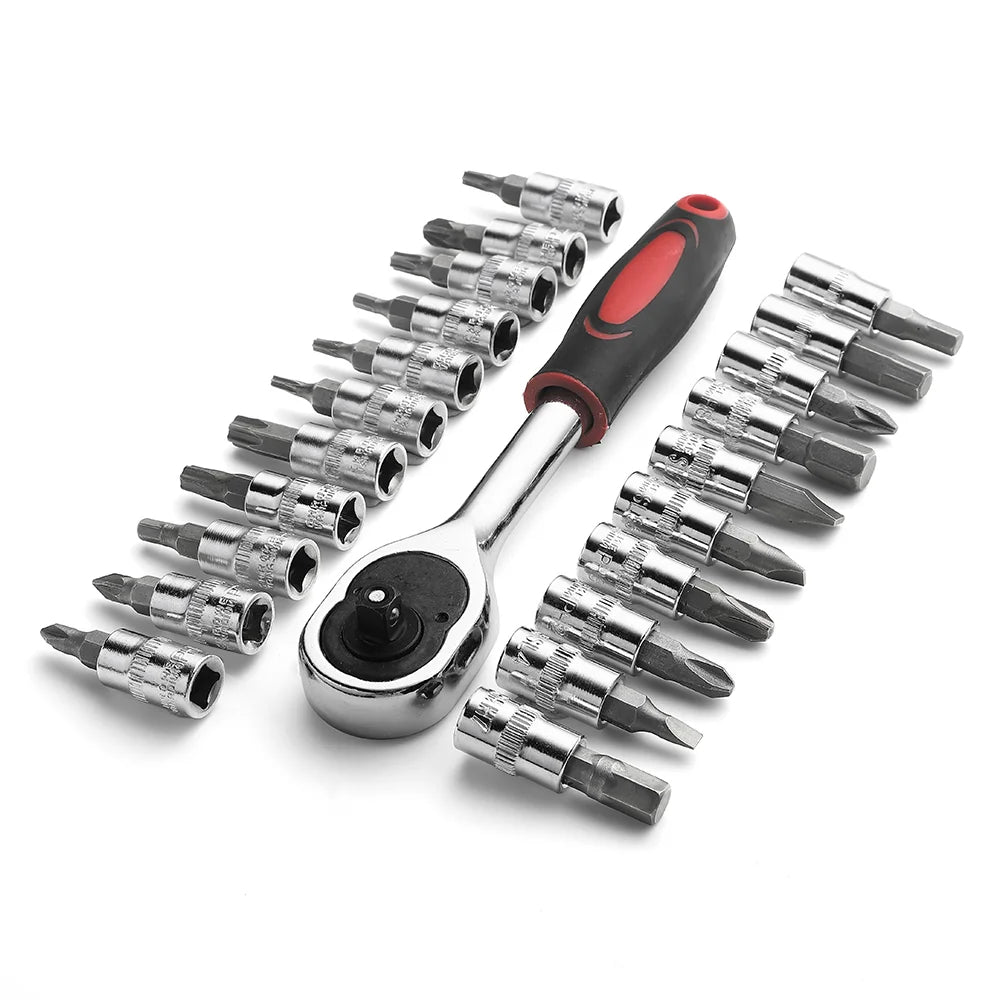 [EU STOCK] 108pcs Socket Wrench Set Car Repair Tools Ratchet Spanner Wrench Set Ratchet Spanner Screwdriver Bits Hardware tools