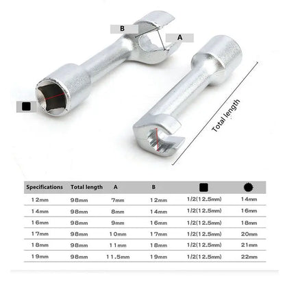 Krachtige cheie tubulară în formă de L, deschisă, hexagonală, cu fante, pentru îndepărtarea conductei de combustibil Instrumente de reparații auto