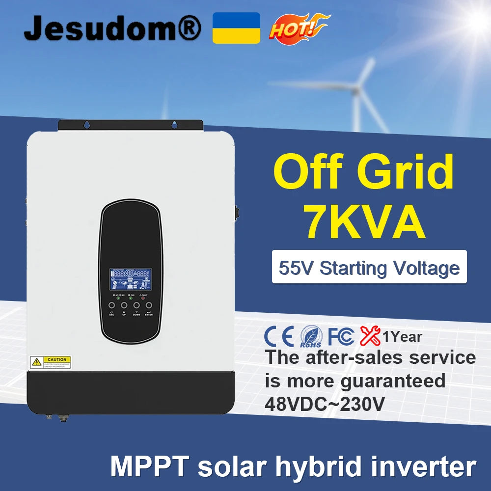 SP Hybrid Solar Inverter 7KW MPPT 48V Pure Sine Wave Inverter 230VAC Max PV 450V Build in 110A MPPT Charger Controller