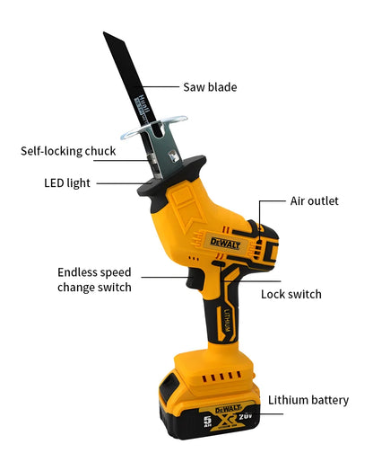 Scie alternative électrique sans fil à batterie Dewalt 20 V pour la coupe du bois/métal avec 4 lames Outil électrique portable