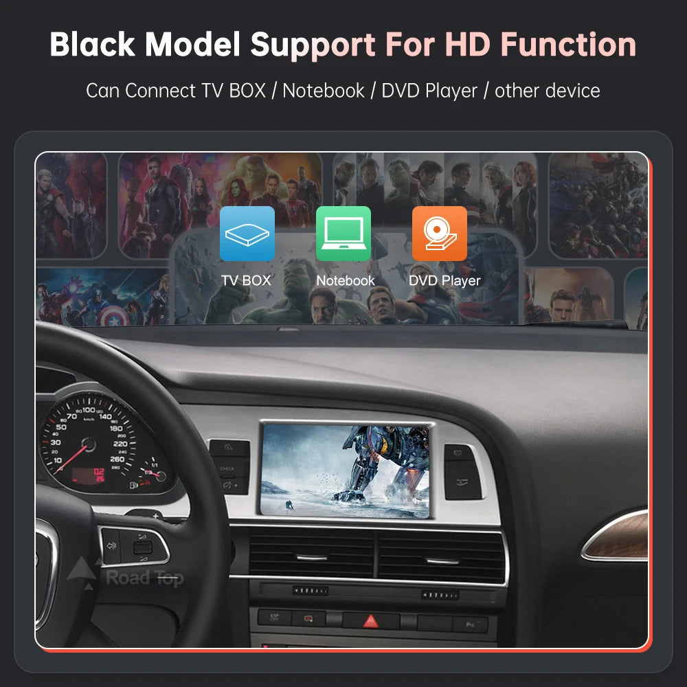 Road Top Wireless CarPlay Android Auto decorder for Audi A6 A7 2010-2011,with Mirror Link AirPlay Car Play Functions