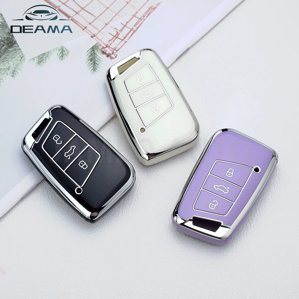 For VW Volkseagen Passat B8 Magotan for Skoda Superb A7 Kodiaq Seat TPU Car Key Case Cover Bag Shell Fob Protector