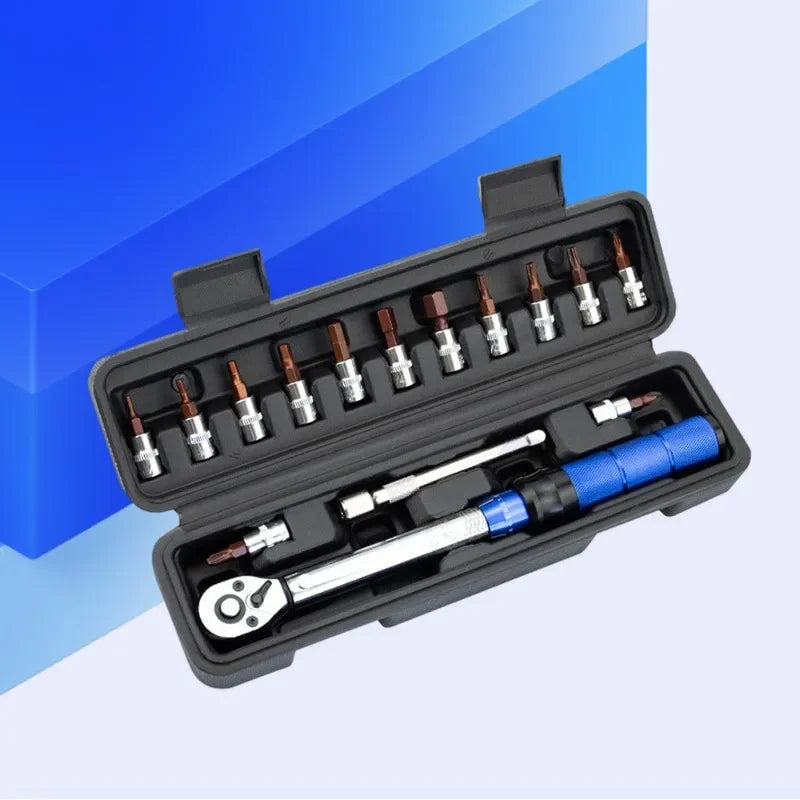 Set de chei dinamometrice, 15 buc., 1/4 inch, 2-24Nm, cheie hexagonală bidirecțională pentru bicicletă, instrument profesional pentru reparații, unealtă manuală, nou