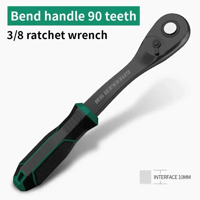 Multi-funtion Socket Wrench 1/4 3/8 1/2 Inch Ratchet Wrench Tool DIY Hand Tool Ratchet Handle Wrench  90-Tooth Drive Ratchet