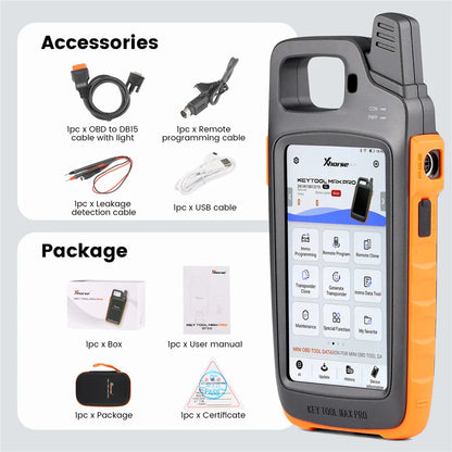 Xhorse VVDI Key Tool Max Pro With MINI OBD Tool Function Support Read Voltage and Leakage Current