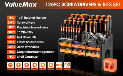 ValueMax Magnetic Screwdriver Bits Set PH2 Precision Phillips Slotted Screw Bit Multifunctional Home Repair Tool CRV Screwdriver