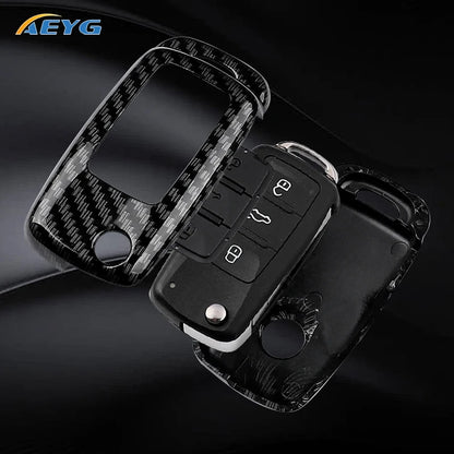 ABS Carbon Fiber Car Key Case Cover For VW Volkswagen Polo Tiguan Passat B5 B6 B7 Golf 4 5 6 MK6 Jetta Lavida For Skoda Octavia