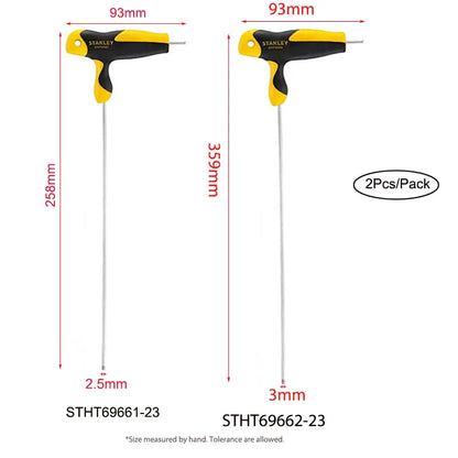 Stanley Extra Long T handle Allen keys Set 8mm 7mm 6mm 5mm 4mm 3mm 2.5mm 2mm Hexagonal Key Ball Tips Professional Screwdriver