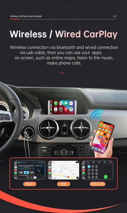 Wireless CarPlay Android Auto for Mercedes Benz GLK X204 2013-2015 with Mirror Link AirPlay Car Play Rear Camera Functions