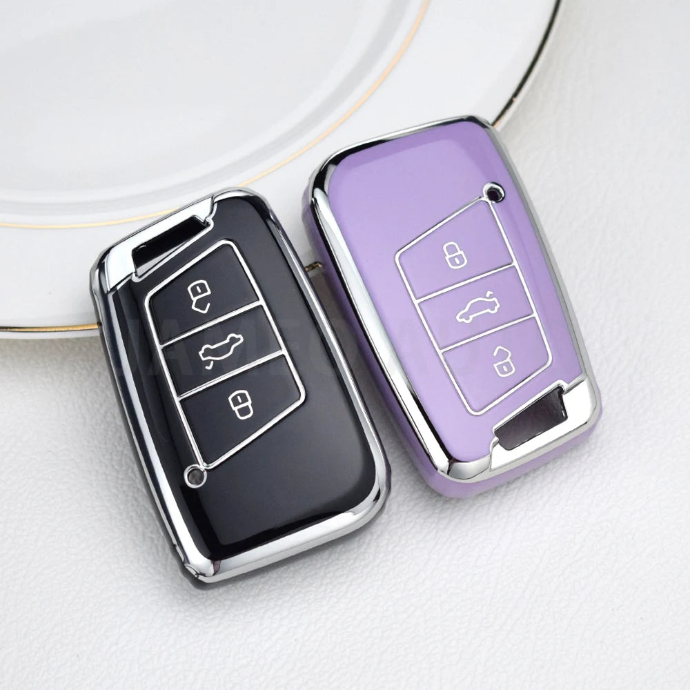 For VW Volkseagen Passat B8 Magotan for Skoda Superb A7 Kodiaq Seat TPU Car Key Case Cover Bag Shell Fob Protector