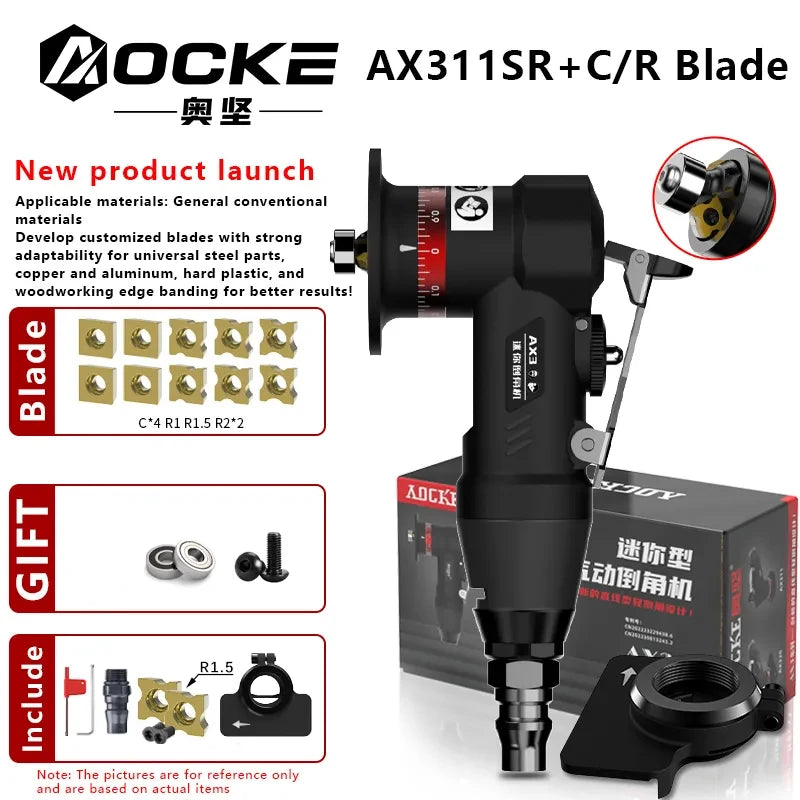 AOCKE Pneumatic Chamfering Gun Chamfering Tool Air Mini Grinder Deburring Beveling Trimming Machine For Metal Repair 30000RPM