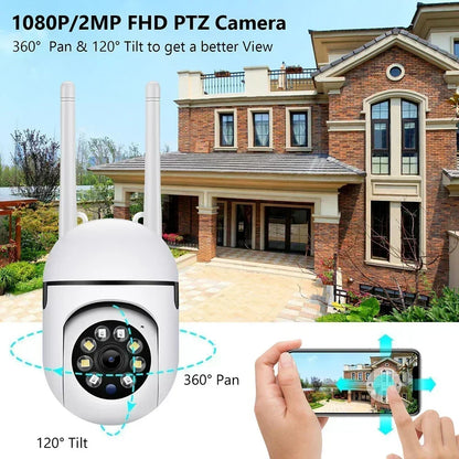 Caméras de surveillance vidéo Wifi 2,4 G 1080P, moniteur de sécurité extérieur IP, zoom 4,0X, alarme de suivi sans fil pour la maison, étanche