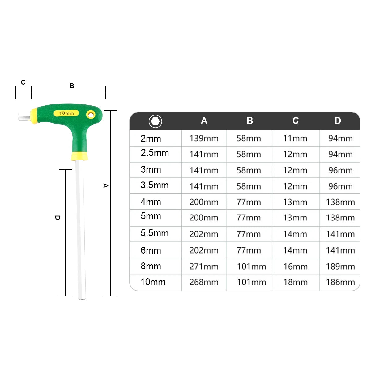 WOZOBUY 10pc Metric Long Arm T-Handle Hex Key Allen Wrench Tool Set Or Star T-Handle Hex Key Set with Convenient Storage Stand