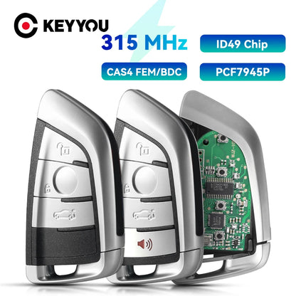 KEYYOU Car Remote Key For BMW 1 3 5  7 Series X1 X3 X5 X6 X7 CAS4 CAS4+ FEM F System 315/433/868Mhz ID49 Promixity Keyless Go