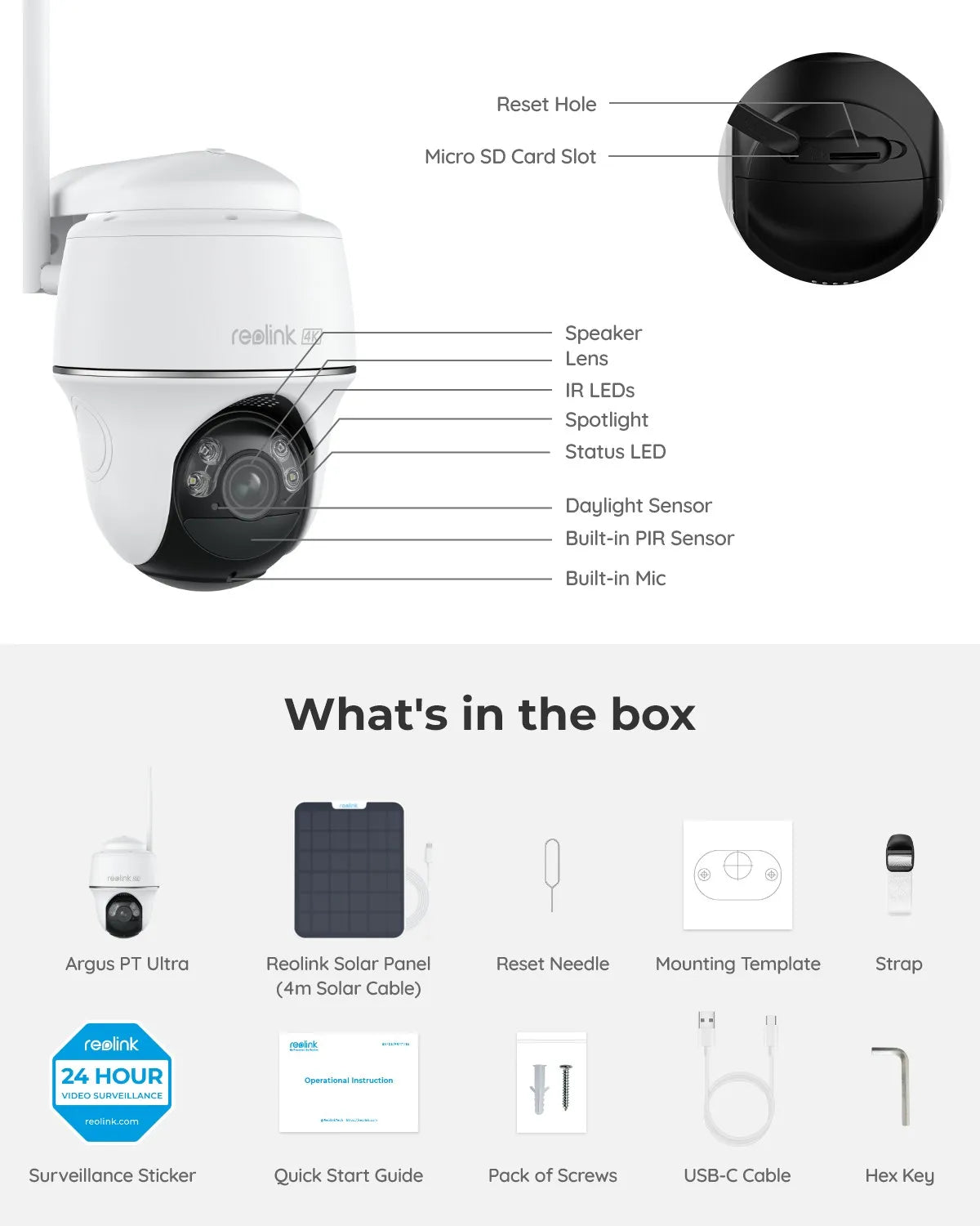 Caméra de sécurité panoramique et inclinable sans fil Reolink 4K 8MP Caméra IP WiFi extérieure alimentée par énergie solaire/batterie 5MP Caméras de surveillance PT 3MP