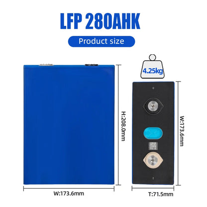 Lifepo4 Battery  EVE280AH Grade A 6000 Cycles Solar Battery Rechargeable Battery 12V 24V 48V Batteries Poland Stock Power Bank